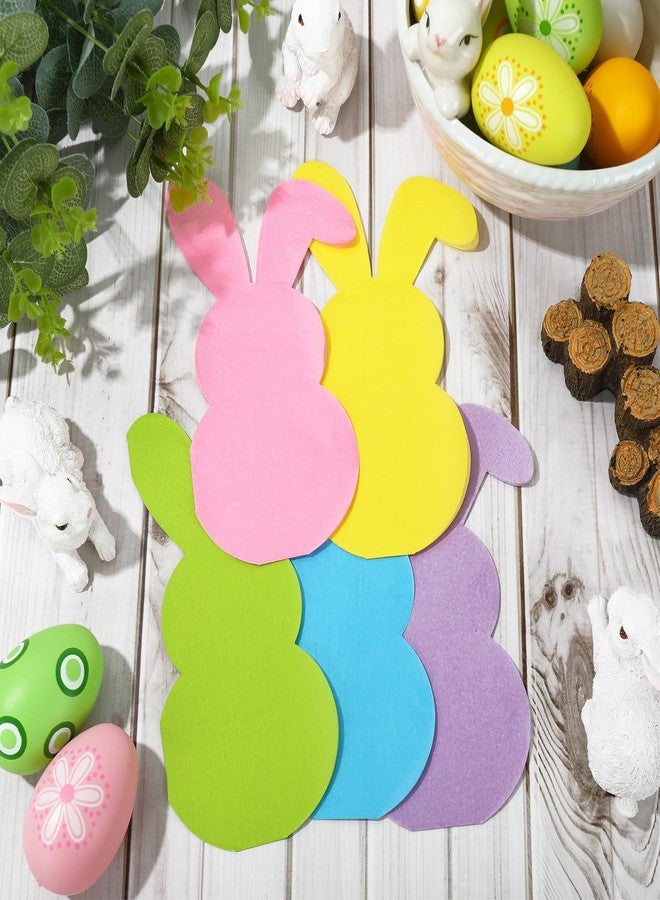 JarThenaAMCS مناديل ورقية ملونة من JarThenaAMCS، 100 ورقة، بتصميم أرنب عيد الفصح، 5 ألوان، مناديل ورقية ربيعية ملونة للاستخدام مرة واحدة، مثالية لتزيين طاولات الحفلات - Image 4